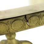 Mid Century Ronde Marmeren Salontafel Bijzettafel Messing thumbnail 11