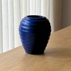 Vintage Cobalt Blue Ceramic Vase thumbnail 5