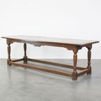 Prachtig Charmante En Pure Grote Antieke 17E Eeuwse Engelse Eikenhouten Eettafel, Refectory Table thumbnail 2