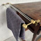 Art Deco Handdoekhouder – Glas En Messing thumbnail 2