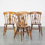 Set Van 4 Charmante Antieke Engelse Eetkamerstoelen Uit Midden 19e Eeuw thumbnail 2