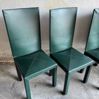 Set Fo 4 Arcadia Green Leather Chairs By Paolo Piva For B&B Italia thumbnail 4