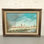 Georges Tahon - Schilderij - Nieuwpoort In De Winter thumbnail 2