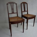 Set Van 2 Franse Louis Xvi Stoelen Met Brons En Webbing thumbnail 3