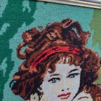 Vintage Geborduurd Schilderij Madam Lebrun En Haar Dochter thumbnail 3