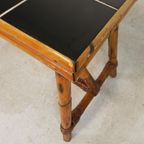 Rotan En Bamboe Salontafel Met Tegels, Tegeltafel, Jaren 50 thumbnail 19