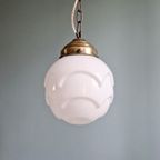 Art Deco Hanglamp In Wit Opaline Glas, 1920-30S thumbnail 2