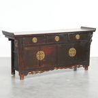 Antiek Houten Chinees Dressoir/ Altaar In Een Warme Donkere Kleur En Mooie Details thumbnail 2