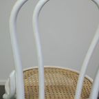 Wit Geschilderde Originele Antieke Thonet Stoel Model Nr. 18 thumbnail 6