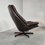 Vintage Deense Draaifauteuil, Kantelbaar, Leer thumbnail 7