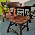 Originele Amerikaanse Western Pokertafel Met Stoelen thumbnail 5