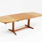 Vintage Deense Ovalen Uitschuifbare Eettafel Tafel Massief Teak 1960S thumbnail 9