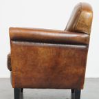 Mooie Statige Fauteuil/ Armchair Gemaakt Van Schapenleer Met Een Correcte Zitcomfort thumbnail 9