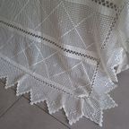 Vintage Sprei. Handwerk Gehaakt. Katoen. 210cmx 190cm. thumbnail 9
