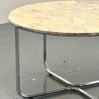 Vintage Ronde Marmeren Eettafel Met Buisframe Onderstel thumbnail 4