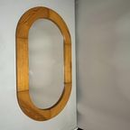 Vintage Jaren 70 Zweeds Design Ovale Grenen Houten Spiegel thumbnail 9