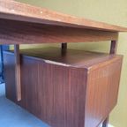 Vintage Design Teak Fineer Bureau, Desk, Divider, Werkplek thumbnail 11