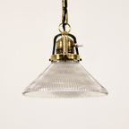 Art Deco Holophane Hanglamp Met Schakelaar thumbnail 7