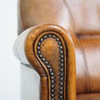 Mooie Statige Fauteuil/ Armchair Gemaakt Van Schapenleer Met Een Correcte Zitcomfort thumbnail 4
