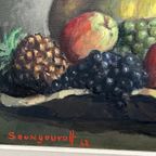 Sungurov A.I. Russische Kunstenaar. "Stilleven Met Appels En Druiven." thumbnail 3