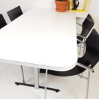 Setprijs Vintage Eettafel Met 4 Stoelen Zwart Wit Chroom thumbnail 4