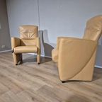 2X Jori Vinci Fauteuils - Geel - Leder - Design - Topstaat thumbnail 3