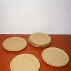 Vintage Grès Stoneware Breakfast Plates Or Dessert Plates * Set Of 6 thumbnail 10