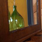 Vintage Spiegel In Eikenhouten Lijst, Subtiel Gestoken Hout thumbnail 6