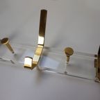 Plexiglas En Messing Wandkapstok Muurkapstok Hollywood Regency Stijl, 1970 thumbnail 10
