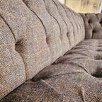 Candytuft 3-zits Harris Tweed Bank – Grijs Wol & Cerato Leer thumbnail 2