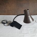 Vintage - Tafellamp - Bureaulamp - Anvia - Zwart- Bruine Kap. thumbnail 4