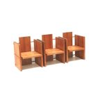 3X Zeer Zeldzame Modenistische Brutalist Fauteuil Ontworpen Door Architect Fritz Zeiger thumbnail 3