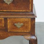 Prachtige, Charmante Vroeg 18E Eeuwse Engelse Eikenhouten Kast/ Chest On Stand/ Highboy thumbnail 10