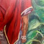 Origineel Acrylschilderij Indische Vrouw. thumbnail 7