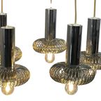 Honsel (Germany) - Chandelier With 5 Chromed Pendants - Including Ceiling Mount- Hanging Pendant thumbnail 3