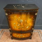 Vintage Chinese Kast Vogels, Bloemen Bladgoud Bohemian Kast / Oosterse Kast / Chinese Cabinet thumbnail 7