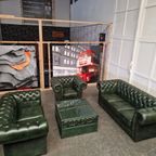 Chesterfield Brighton Antiek Groen – 1+2+3-Zits Bankset Met Salontafel thumbnail 3