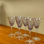 Vintage Borrelglazen Borrelglaasjes Cocktailglazen Glazen Blauw Zilver thumbnail 9