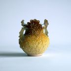 Victorian Glass Peach Sunrise Coralene Vase, Late 19Th Century. thumbnail 2