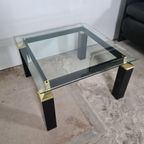 Vierkante Salontafel, Goud Messing - Zwart, Gehard Glas, 68X68Cm thumbnail 6