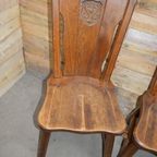 Robuuste Eiken Stoelen Set Van 4 Donker thumbnail 3