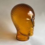 Glazen Hoofd 70S - Geel / Bruin thumbnail 4