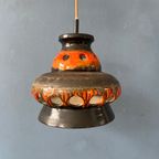 Mid Century Oranje Keramische West Germany Hanglamp thumbnail 8