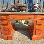 Klassieke Engelse Ovale Schrijftafel, Bureau, Partnerdesk, M thumbnail 5