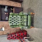 Chesterfield Lazychester Relaxfauteuil (m) - Antiek Limoen Groen Met Knopenzit thumbnail 2