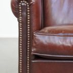 Schapenleren Clubfauteuil Met Siernagels In Zeer Goede Staat thumbnail 10