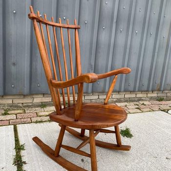 HOMCOM Schommelstoel, schommelstoel, armleunstoel, borstvoedingsstoel met fluwelen look, schommelstoel, tot 120 kg belastbaarheid voor slaapkamer, woonkamer, crèmewit