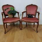 Set Brocante Franse Louis Xv Stoeltjes, Fauteuils Set Prijs thumbnail 2