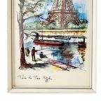 Mid-century Waterverf Schilderij Parijs Eiffeltoren Arno 1970’s thumbnail 7