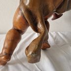 Beautiful Vintage Mid Century Angel Wall Sculpture Polychrome French thumbnail 8